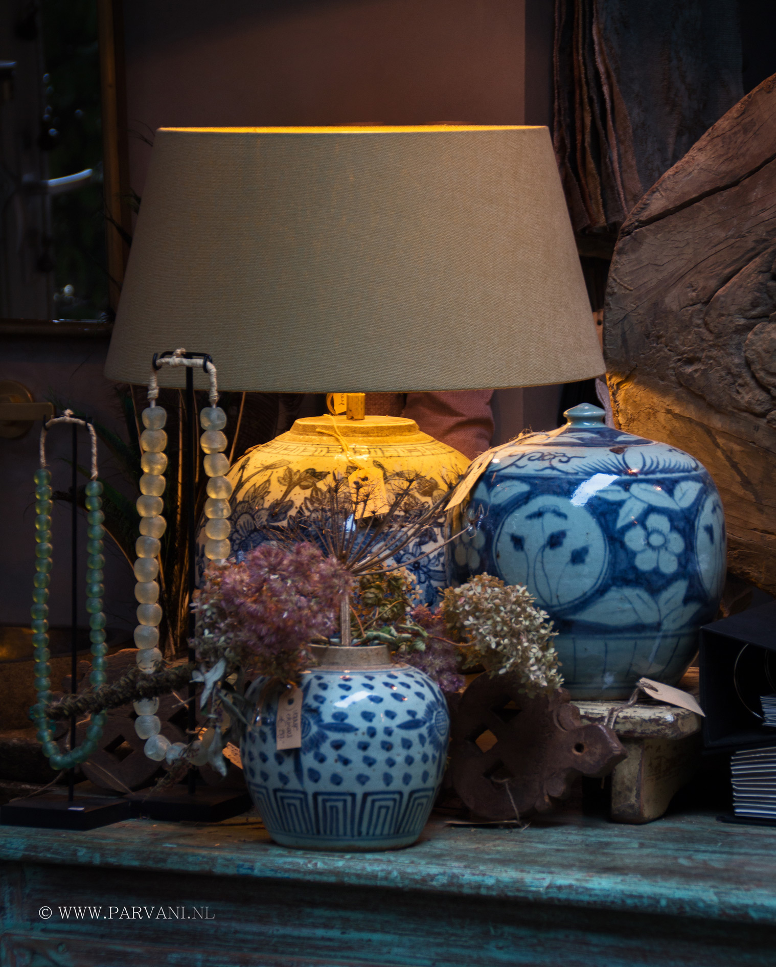 Lamp-Chinees-aardewerk-blauw