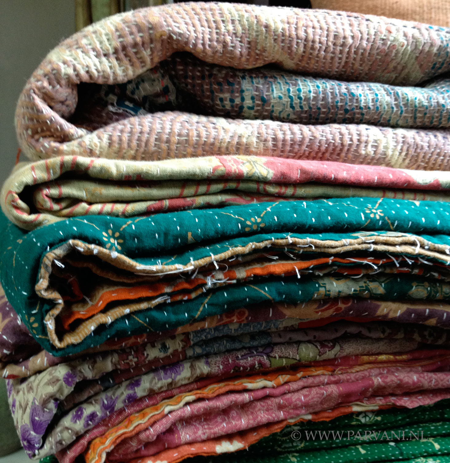 Plaids-oude-sari-kleuren-sprei